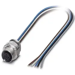Panel socket, M12, 5 pole, strand connection, SPEEDCON locking, straight, 1519998