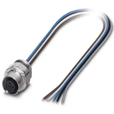 Panel socket, M12, 5 pole, strand connection, SPEEDCON locking, straight, 1519998 - 1