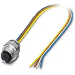 Sensor actuator cable, M12-cable socket, straight to open end, 4 pole, 0.5 m, TPE, 4 A, 1535215