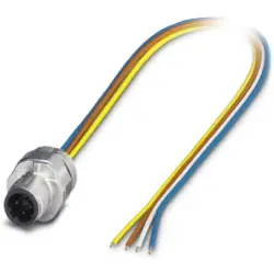 Sensor actuator cable, M12-cable plug, straight to open end, 4 pole, 0.5 m, 4 A, 1552256