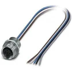 Panel socket, M12, 5 pole, push pull, straight, 1027683