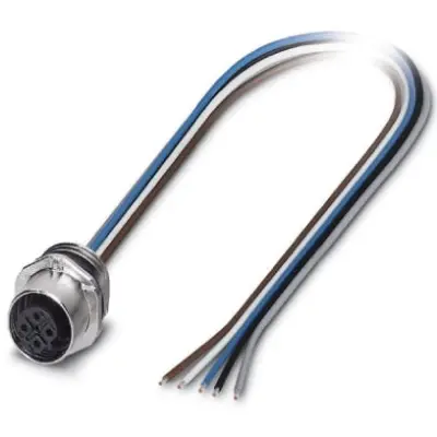 Panel socket, M12, 5 pole, strand connection, SPEEDCON locking, straight, 1520000 - 1