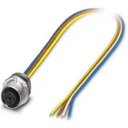 Sensor actuator cable, M12-cable socket, straight to open end, 4 pole, 0.5 m, TPE, 4 A, 1535202