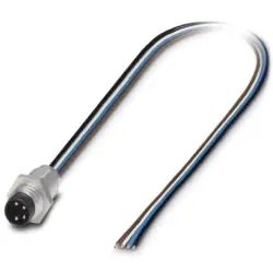 Panel plug, M8, 4 pole, strand connection, straight, 1500347