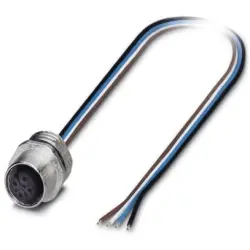 Panel socket, M12, 4 pole, strand connection, straight, 1693788