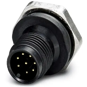 Plug, M12, 8 pole, solder connection, screw locking, straight, 1436408 - 1
