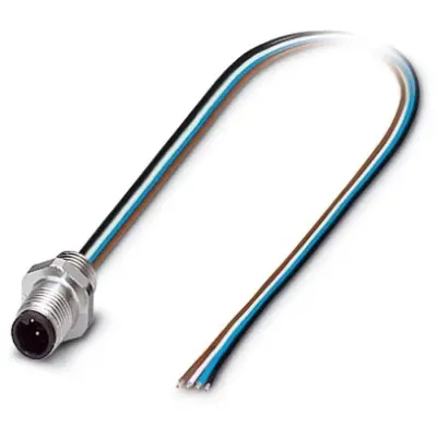 Panel plug, M5, 4 pole, strand connection, straight, 1530595 - 1