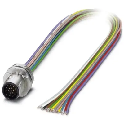 Panel plug, M12, 17 pole, strand connection, SPEEDCON locking, straight, 1556304 - 1