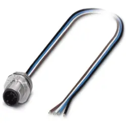 Panel plug, M12, 4 pole, strand connection, SPEEDCON locking, straight, 1523450