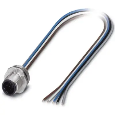 Panel plug, M12, 5 pole, strand connection, SPEEDCON locking, straight, 1520013 - 1