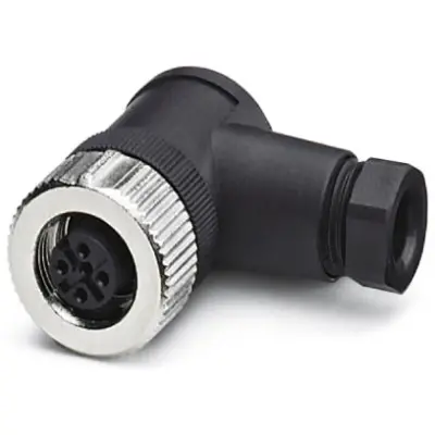 Jack, M12, 5 pole, screw connection, SPEEDCON locking, angled, 1543061 - 1