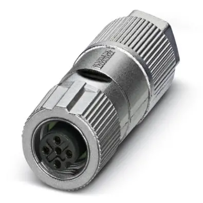 Jack, M12, 5 pole, IDC connection, screw locking, straight, 1413992 - 1