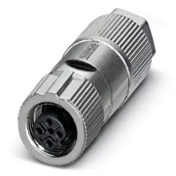 Jack, M12, 2 pole, IDC connection, screw locking, straight, 1413932