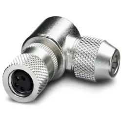 Jack, M8, 4 pole, solder connection, screw locking, angled, 1436482