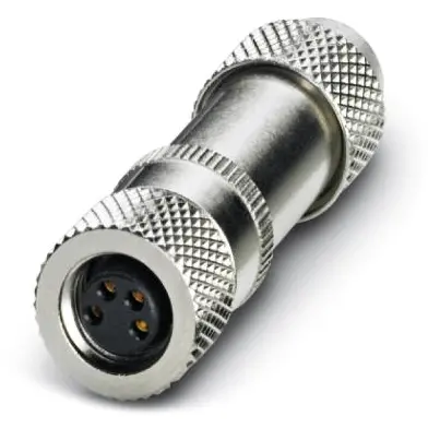 Jack, M8, 4 pole, solder connection, screw locking, straight, 1506930 - 1
