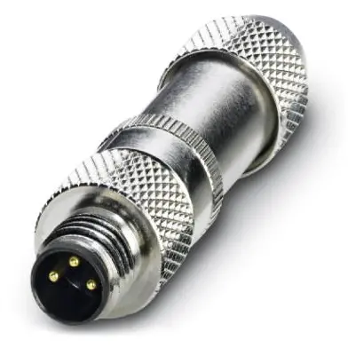 Plug, M8, 3 pole, solder connection, screw locking, straight, 1506901 - 1
