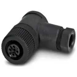 Jack, M12, 4 pole, screw connection, screw locking, angled, 1681130