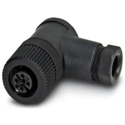 Jack, M12, 4 pole, screw connection, screw locking, angled, 1681130 - 1