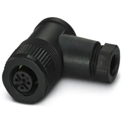 Jack, M12, 5 pole, screw connection, screw locking, angled, 1662308 - 1