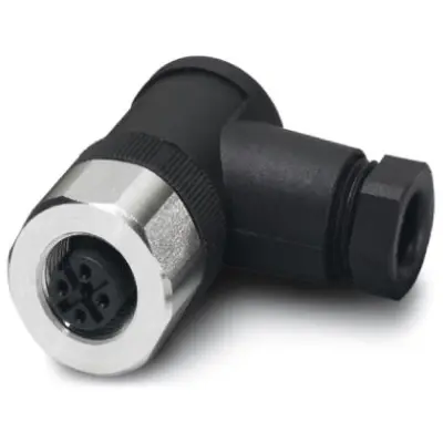 Jack, M12, 5 pole, screw connection, screw locking, angled, 1553297 - 1