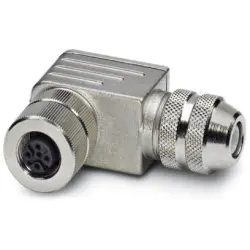 Jack, M12, 5 pole, screw connection, screw locking, angled, 1430433