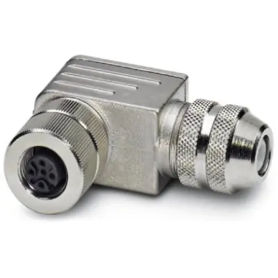 Jack, M12, 5 pole, screw connection, screw locking, angled, 1430433 - 1
