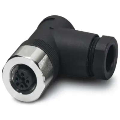 Jack, M12, 5 pole, screw connection, screw locking, angled, 1553307 - 1