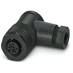 Jack, M12, 5 pole, screw connection, screw locking, angled, 1500790
