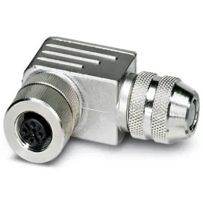 Jack, M12, 5 pole, screw connection, screw locking, angled, 1430420 - 1