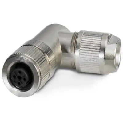 Jack, M12, 4 pole, IDC connection, screw locking, angled, 1553637 - 1