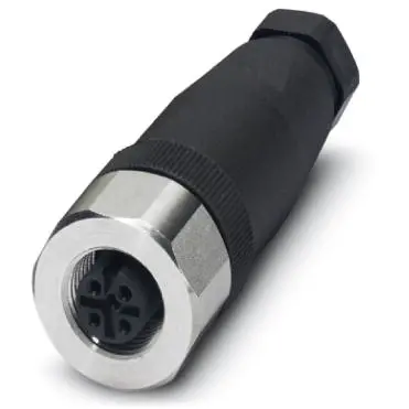 Jack, M12, 4 pole, screw connection, screw locking, straight, 1553242 - 1