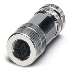 Jack, M12, 4 pole, screw connection, screw locking, straight, 1515170