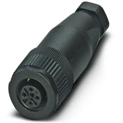 Jack, M12, 4 pole, screw connection, screw locking, straight, 1681114 - 1