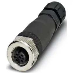 Jack, M12, 4 pole, screw connection, screw locking, straight, 1430381