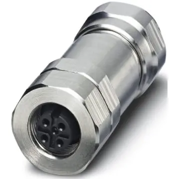 Jack, M12, 5 pole, screw connection, screw locking, straight, 1440038 - 1