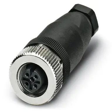 Jack, M12, 5 pole, screw connection, screw locking, straight, 1662968 - 1