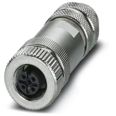 Jack, M12, 5 pole, screw connection, screw locking, straight, 1694305 - 1
