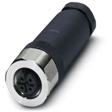 Jack, M12, 5 pole, screw connection, screw locking, straight, 1553271 - 1