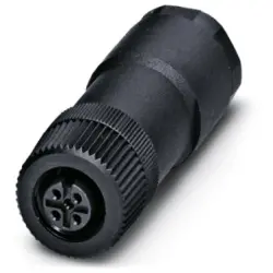 Jack, M12, 5 pole, screw connection, screw locking, straight, 1694596