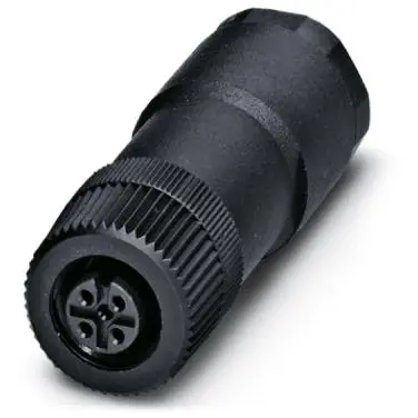 Jack, M12, 5 pole, screw connection, screw locking, straight, 1694596 - 1