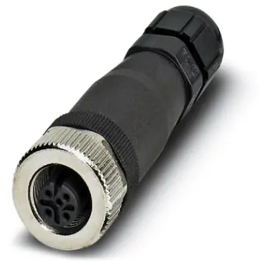 Jack, M12, 5 pole, screw connection, screw locking, straight, 1559000 - 1