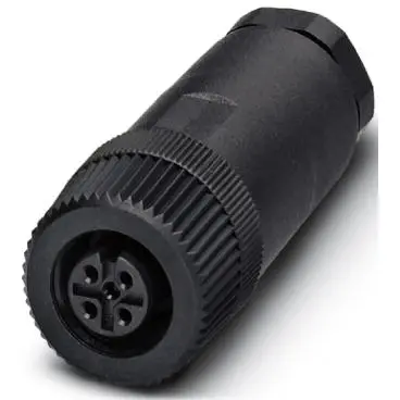 Jack, M12, 5 pole, screw connection, screw locking, straight, 1500787 - 1