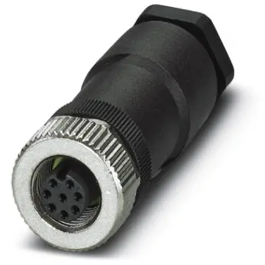 Jack, M12, 8 pole, screw connection, screw locking, straight, 1410665 - 1