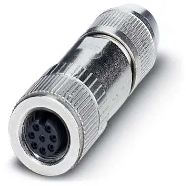 Jack, M12, 8 pole, IDC connection, screw locking, straight, 1553640 - 1