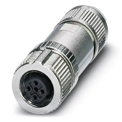 Jack, M12, 5 pole, push-in, screw locking, straight, 1424676 - 1