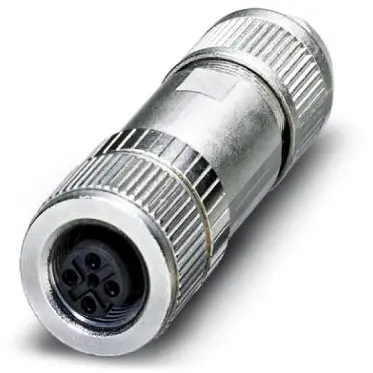 Jack, M12, 4 pole, IDC connection, screw locking, straight, 1554526 - 1