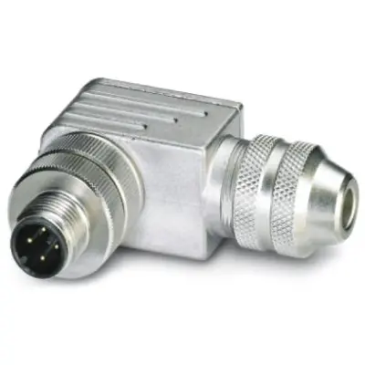 Plug, M12, 4 pole, screw connection, screw locking, angled, 1694279 - 1