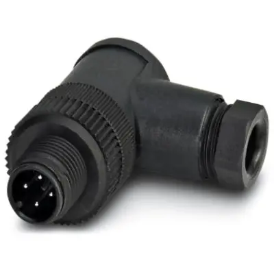 Plug, M12, 4 pole, screw connection, screw locking, angled, 1681091 - 1