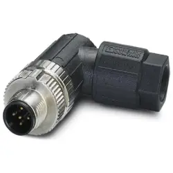 Plug, M12, 5 pole, push-in, screw locking, angled, 1424651