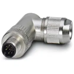 Plug, M12, 8 pole, IDC connection, screw locking, angled, 1553653